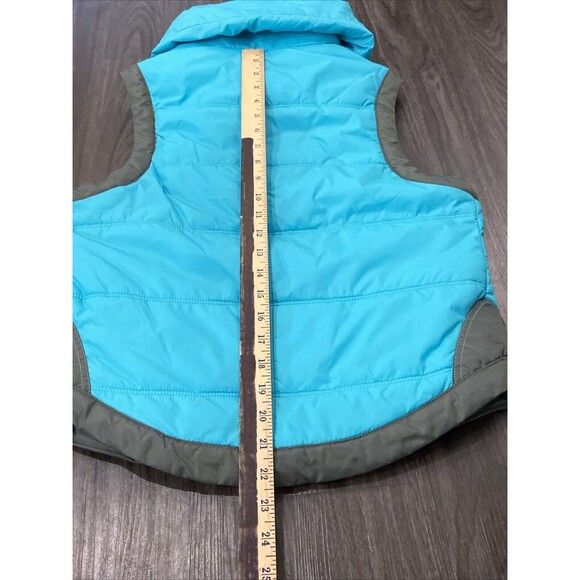 DIESEL SLEEVELESS JACKET VEST PUFFER ZIPPER TEAL WITH GREY TRIM SIZE L LARGE - Picture 15 of 16